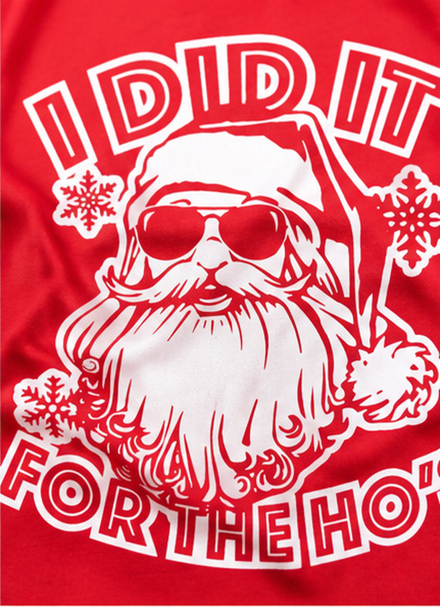 I Did It for the Ho's Funny Santa Christmas Graphic Tee