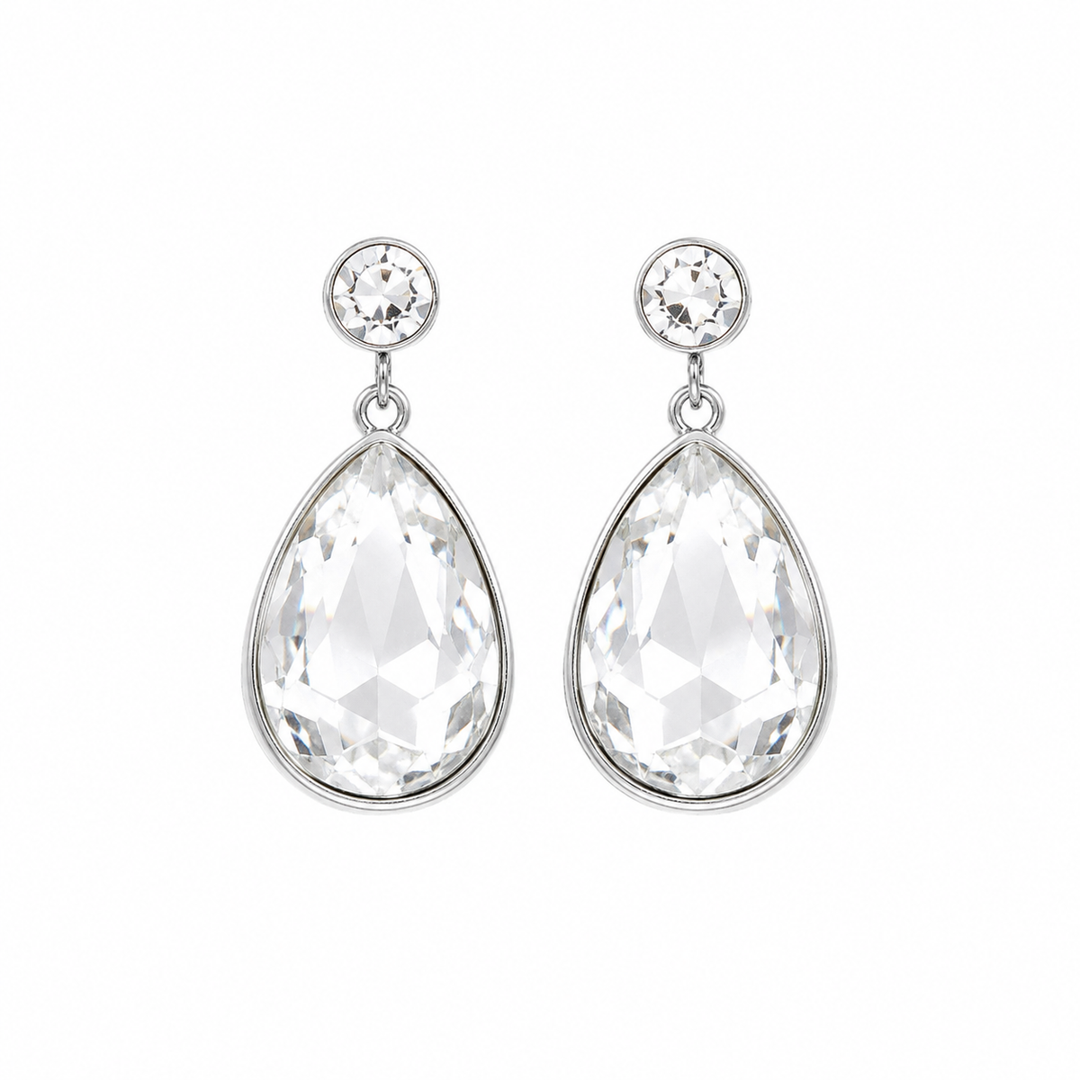 Crystal Clear Teardrop Earrings