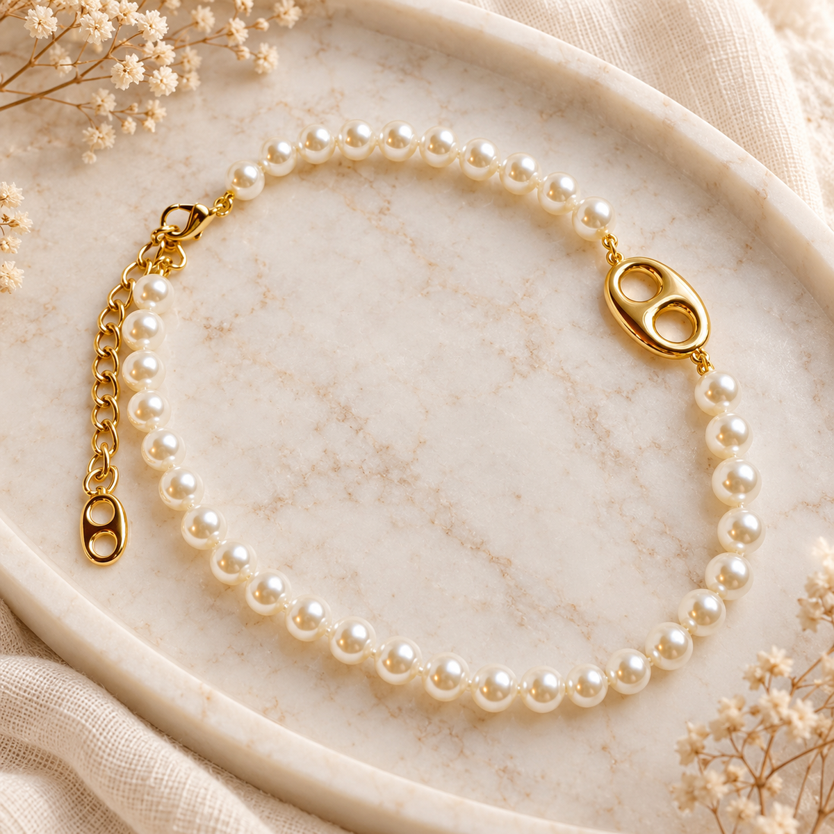Golden Reins Pearl Necklace