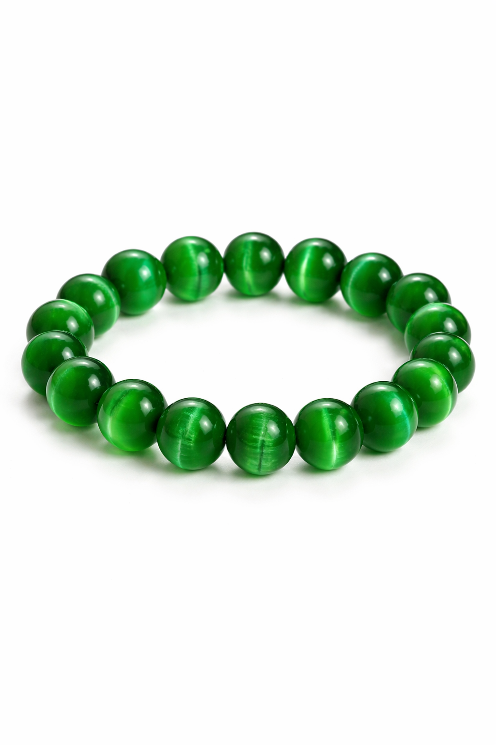 Green Goddess Glow 10mm Beaded Bracelet