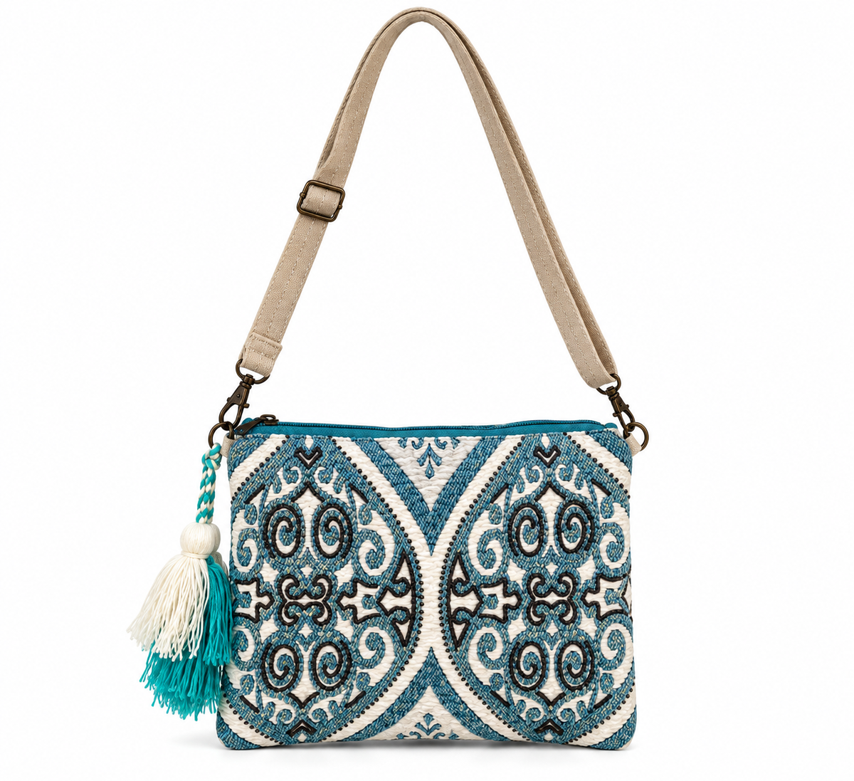Blue Mesa Scroll Crossbody | Cotton Shoulder Bag