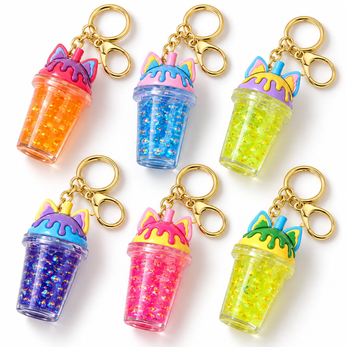 Sugar Rush Glitter Cup Keychain