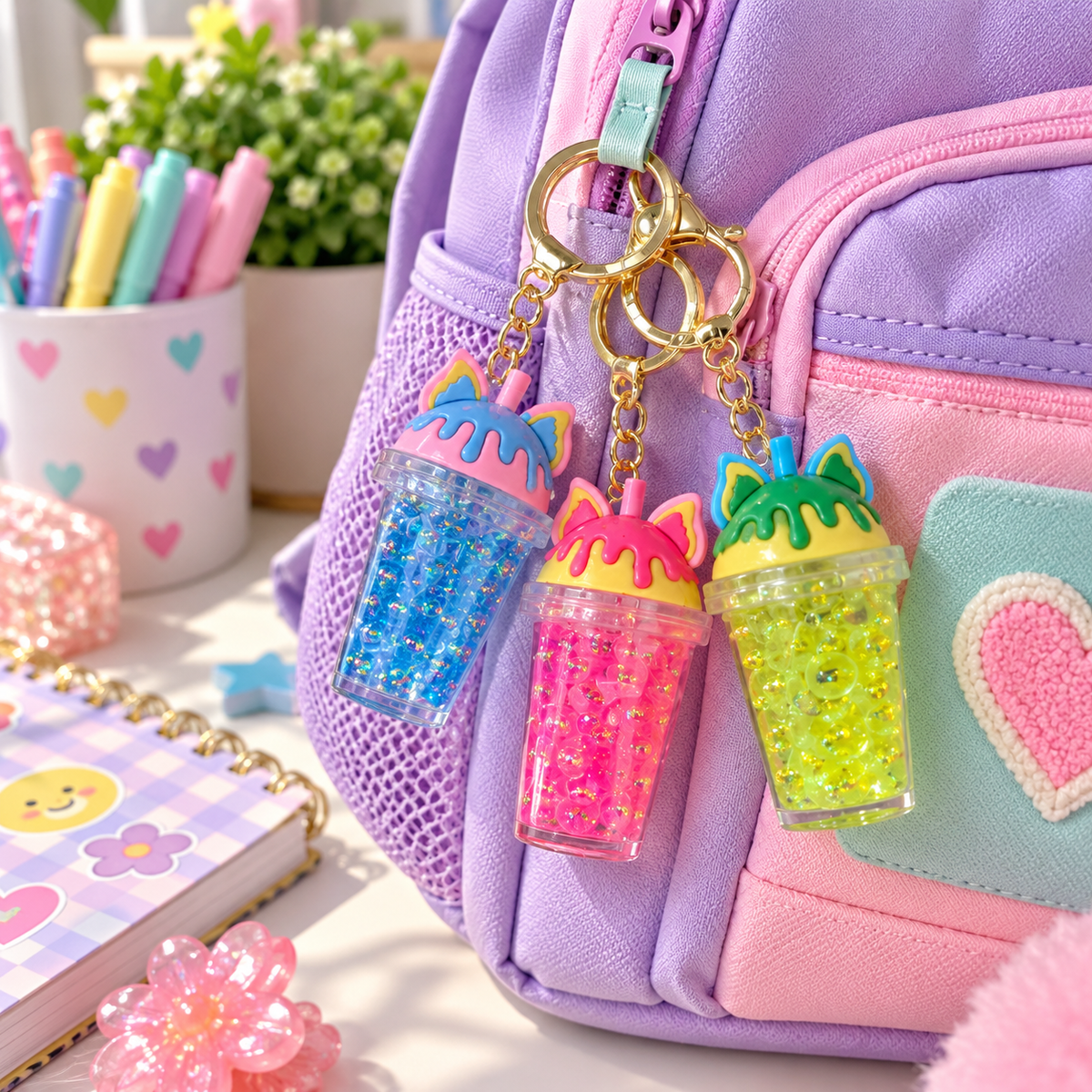 Sugar Rush Glitter Cup Keychain