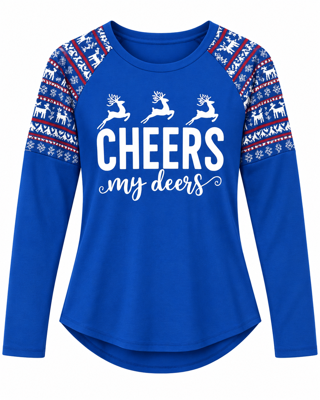 Cheers My Deers Christmas Long Sleeve Graphic Tee
