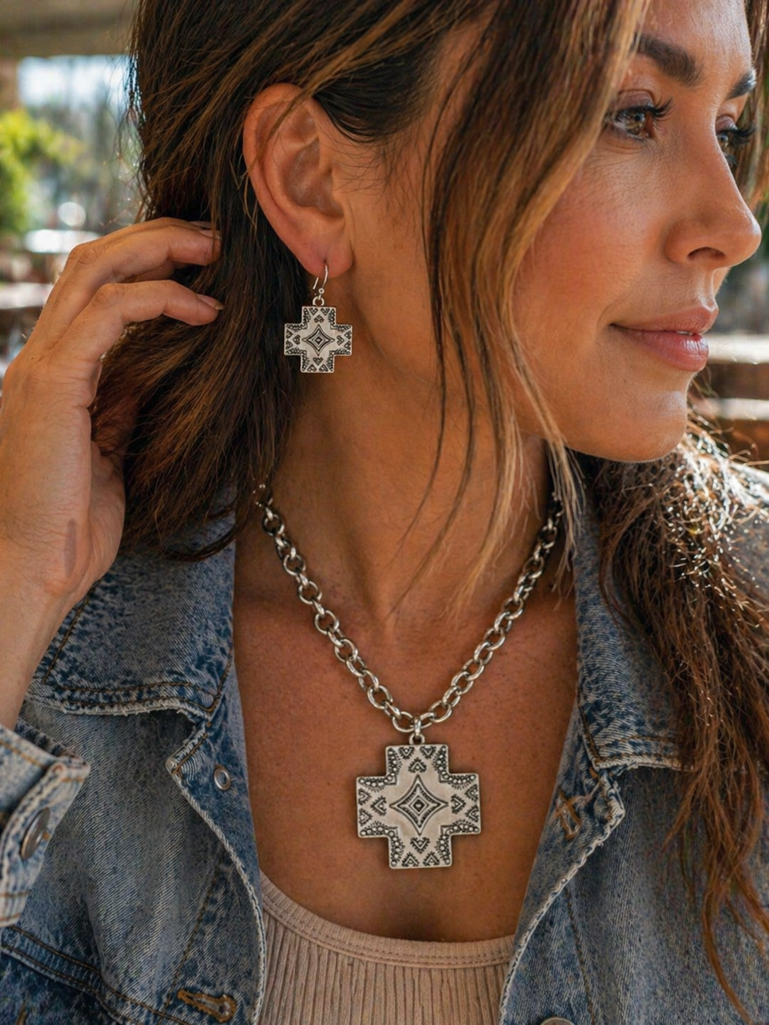 Outlaw Grace Cross Earrings