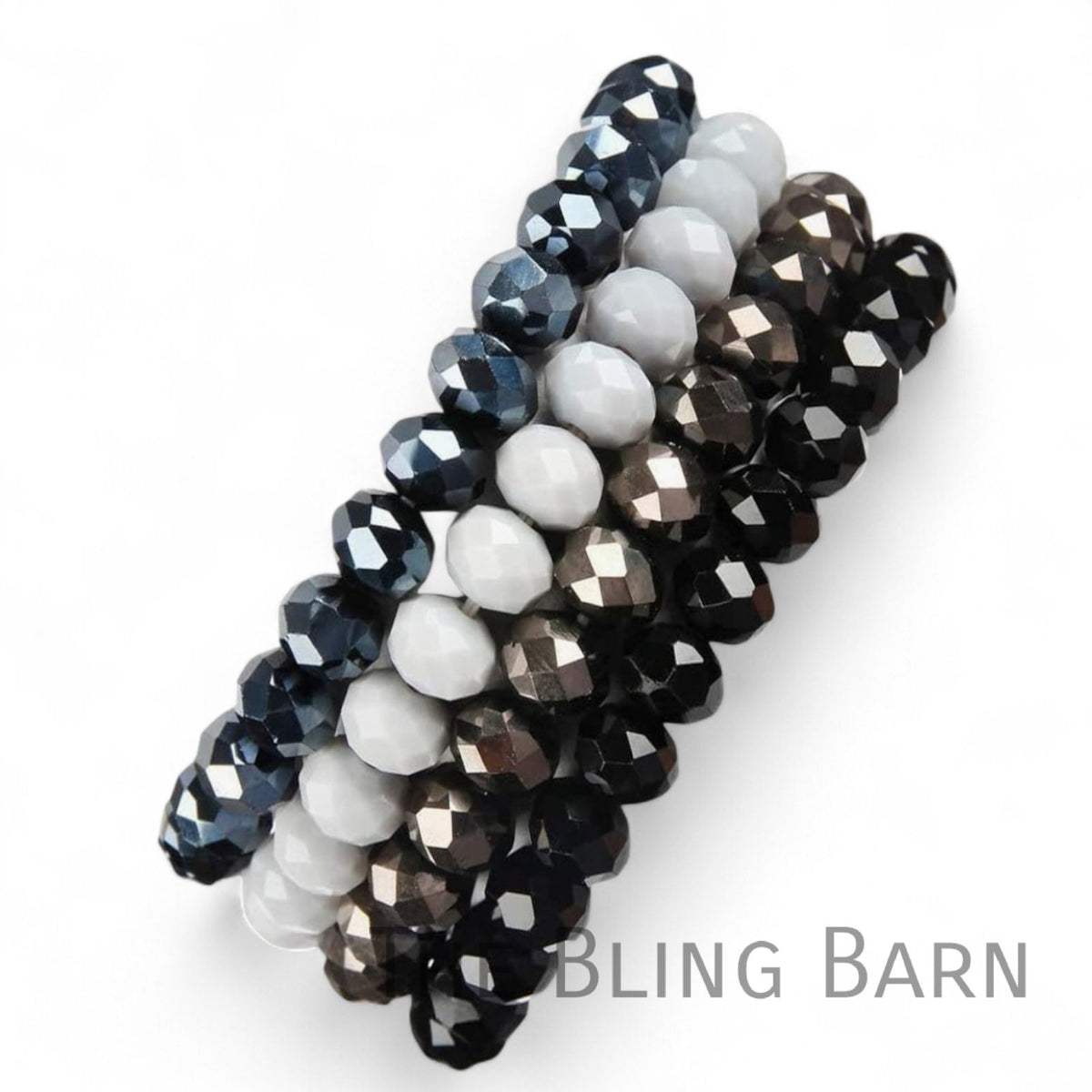 Luxe Faceted Stretch Bracelet Stack – Multi-Tone Glass Bead Bracelet Set