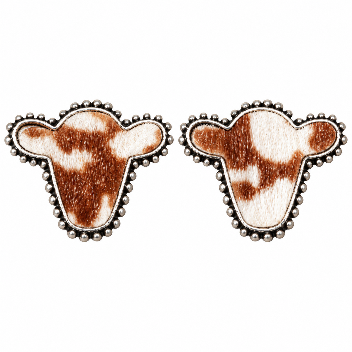 Three of a Kind Cow Head Stud Set
