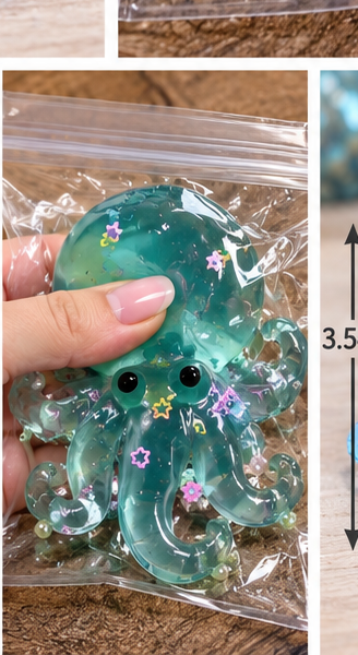 Starry Taba Octopus Squishy | Sticky Sensory Fidget Toy
