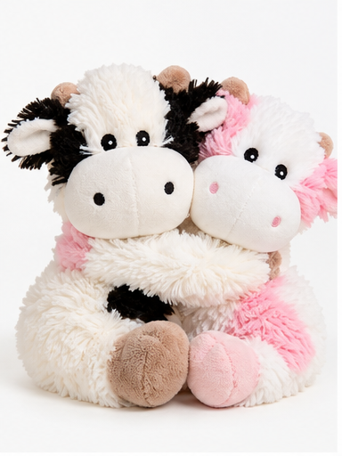 Warmies® Double Cow Hugs | 9" Microwavable Lavender Plush Duo