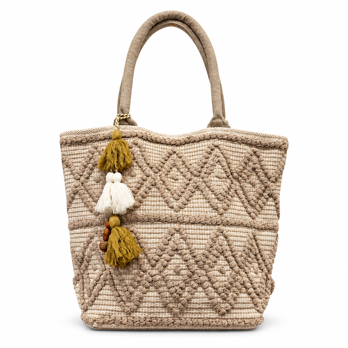 Desert Loom Diamond Tote | Textured Cotton Carryall
