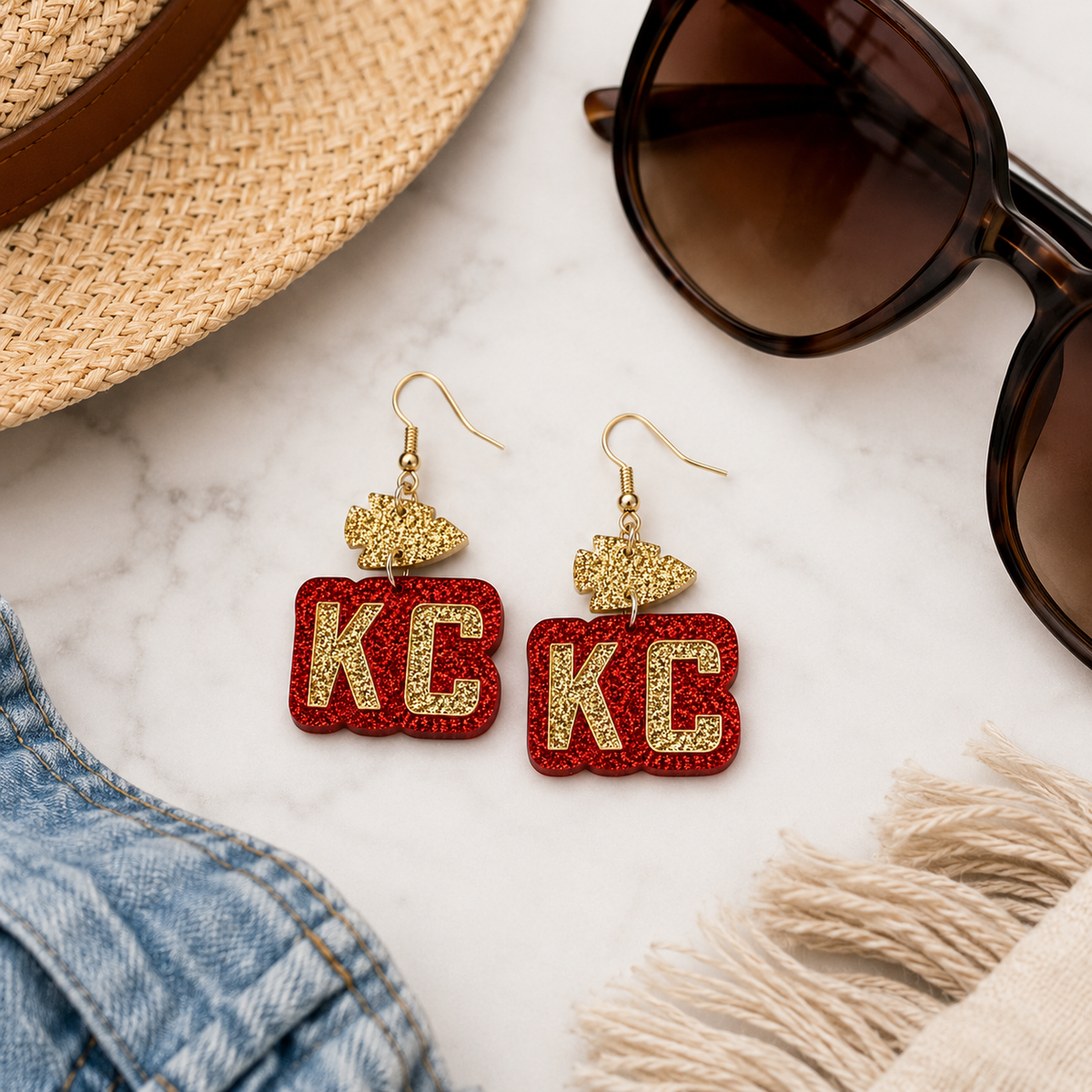 Kansas City (KC) Representing Earrings