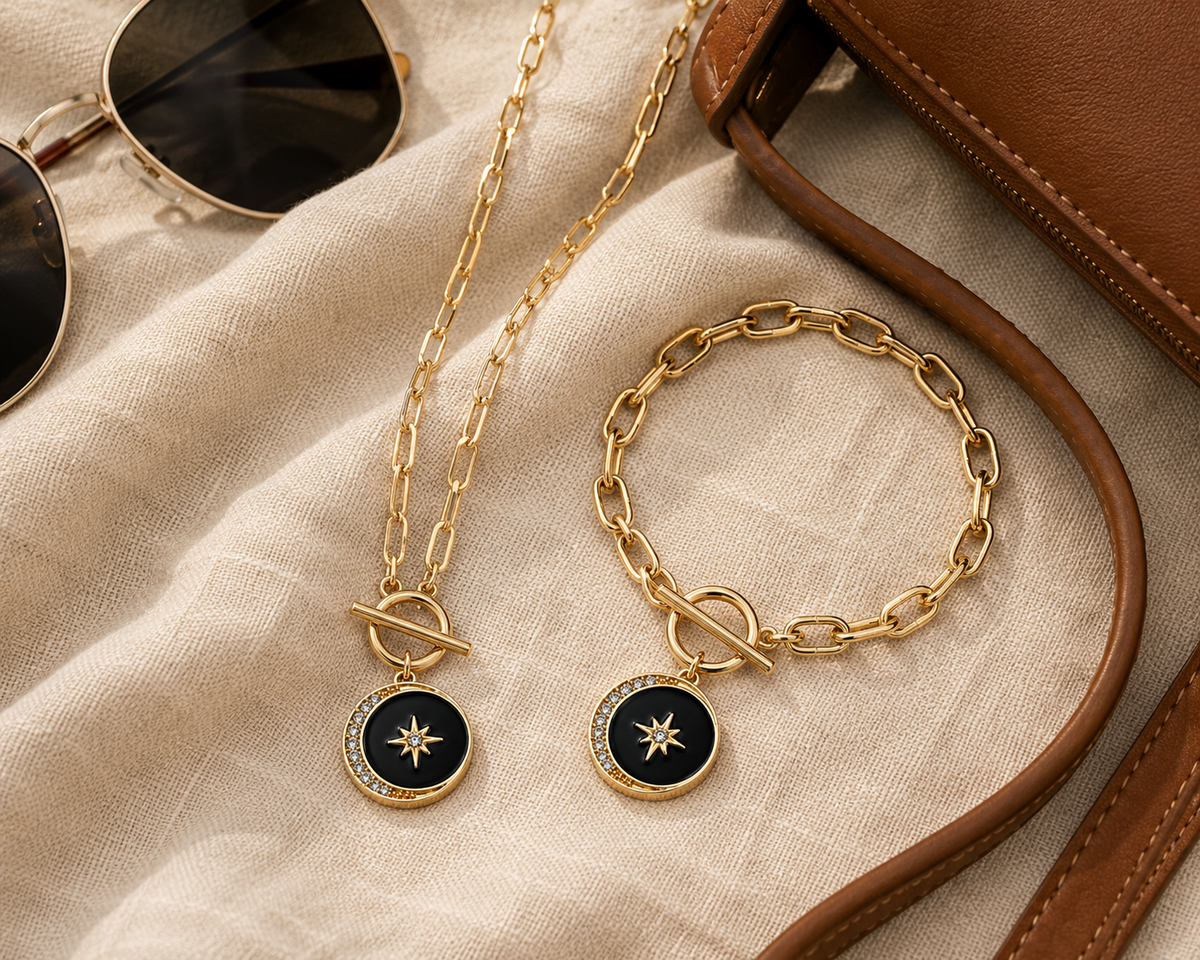 Midnight Compass Pendant Necklace