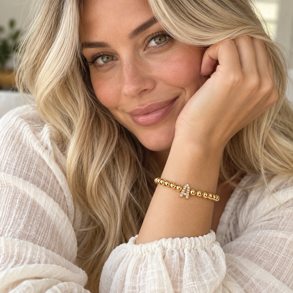 Golden Initial Glow Bracelet
