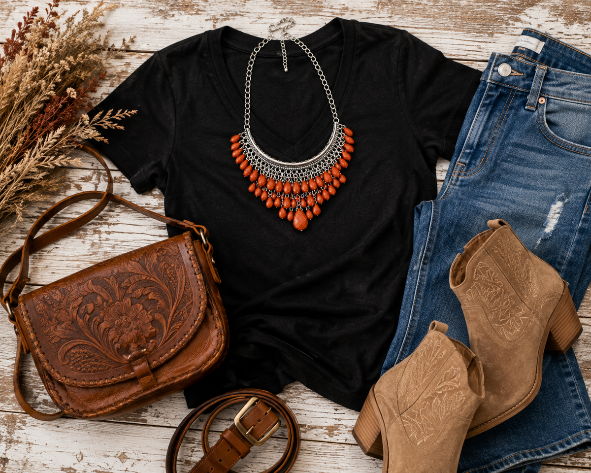 Canyon Ember Fringe Statement Necklace