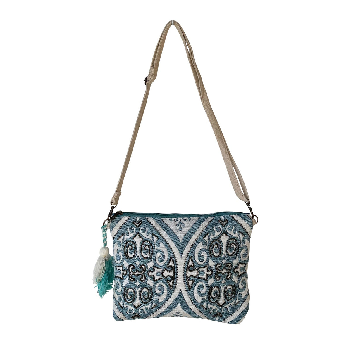 Blue Mesa Scroll Crossbody | Cotton Shoulder Bag