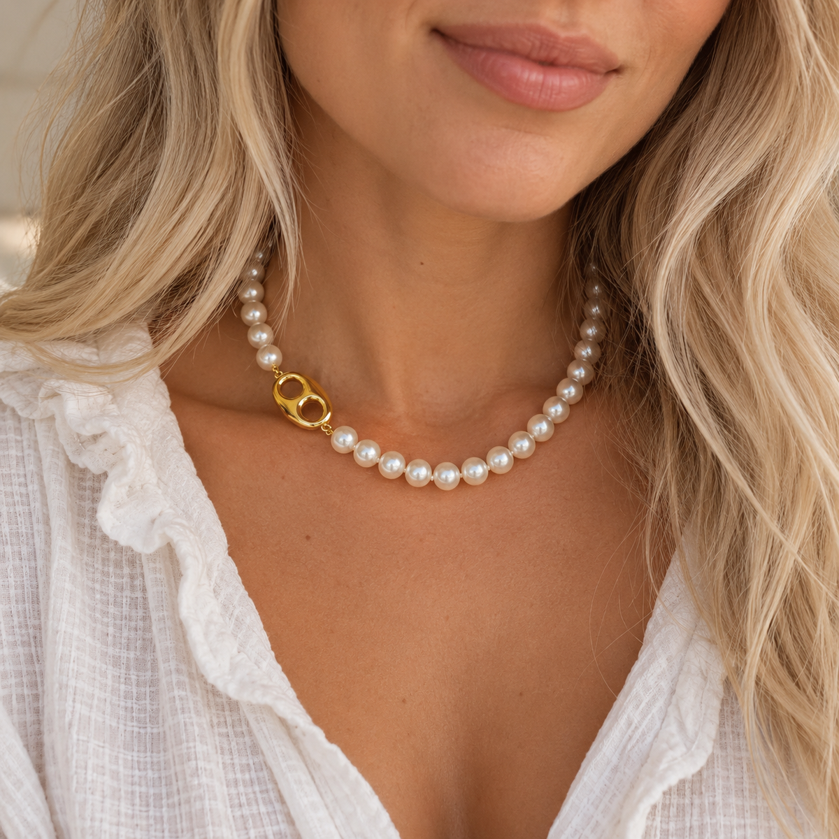 Golden Reins Pearl Necklace