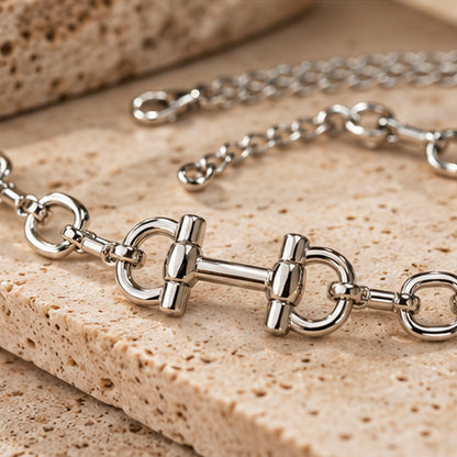 Equestrian Horsebit Link Waist Chain Belt — Gold or Silver
