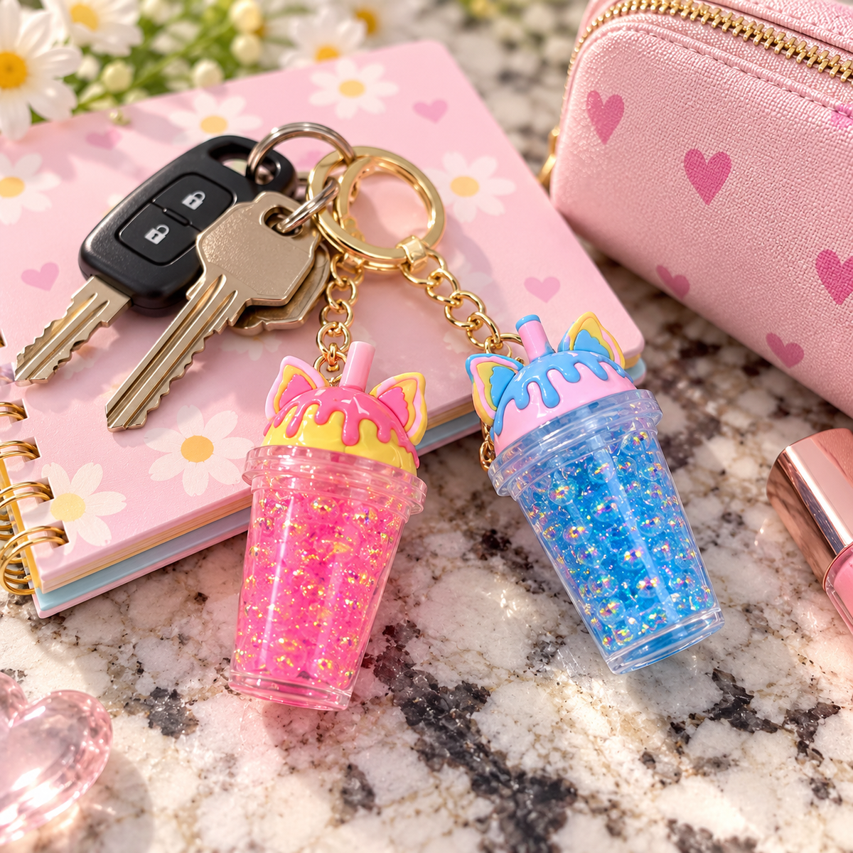 Sugar Rush Glitter Cup Keychain