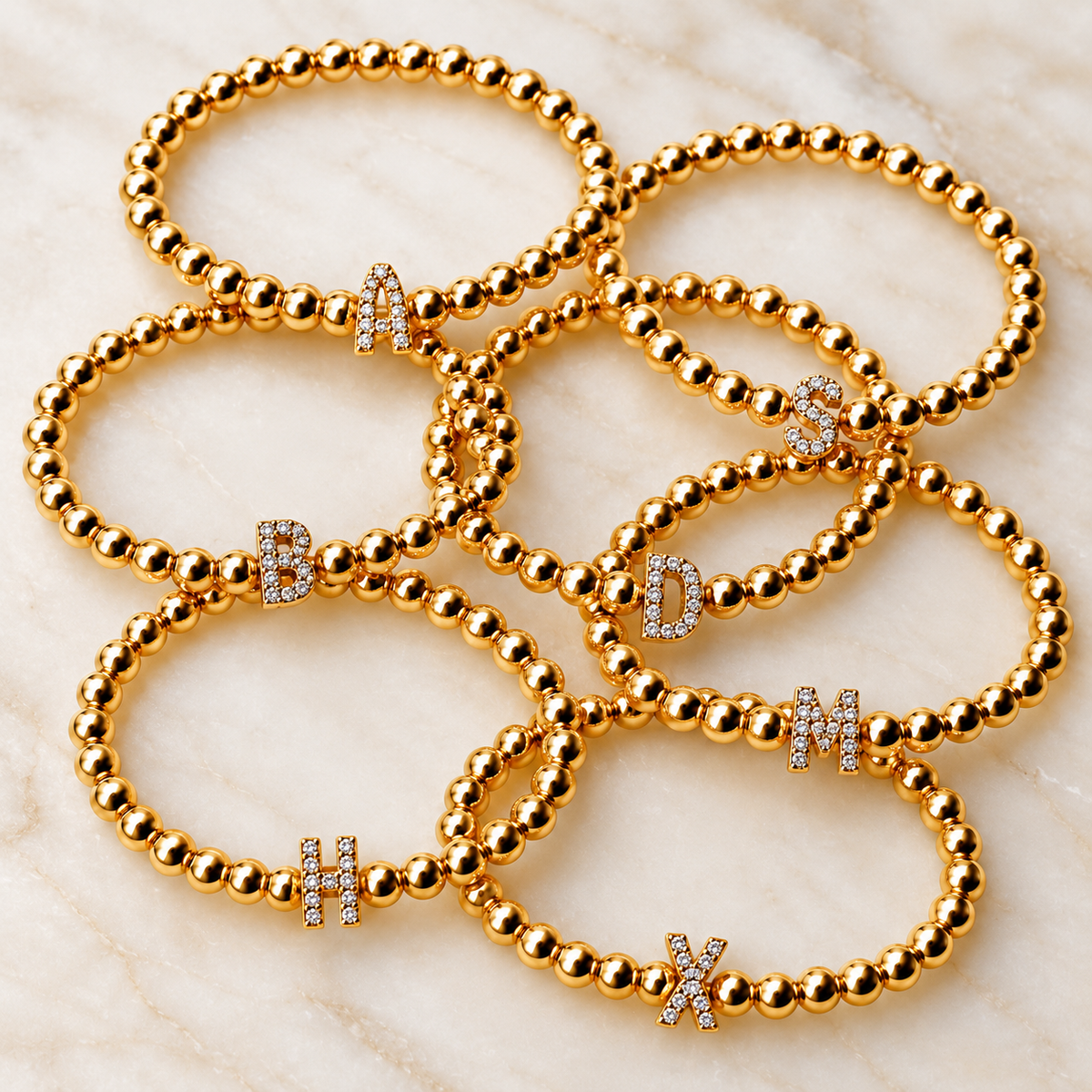 Golden Initial Glow Bracelet