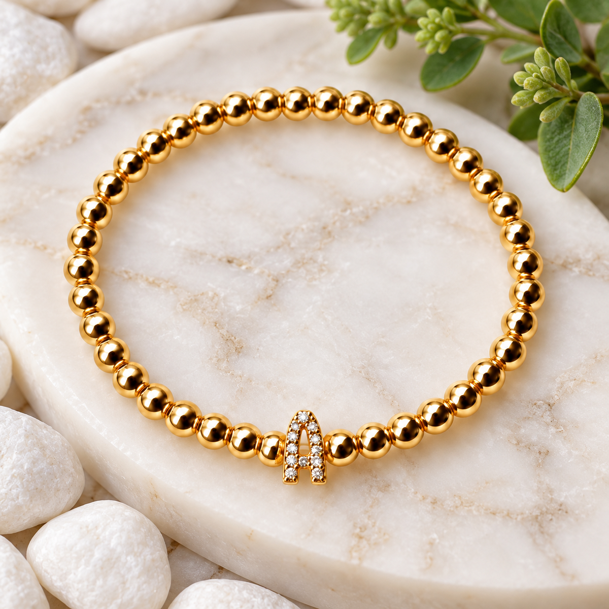 Golden Initial Glow Bracelet