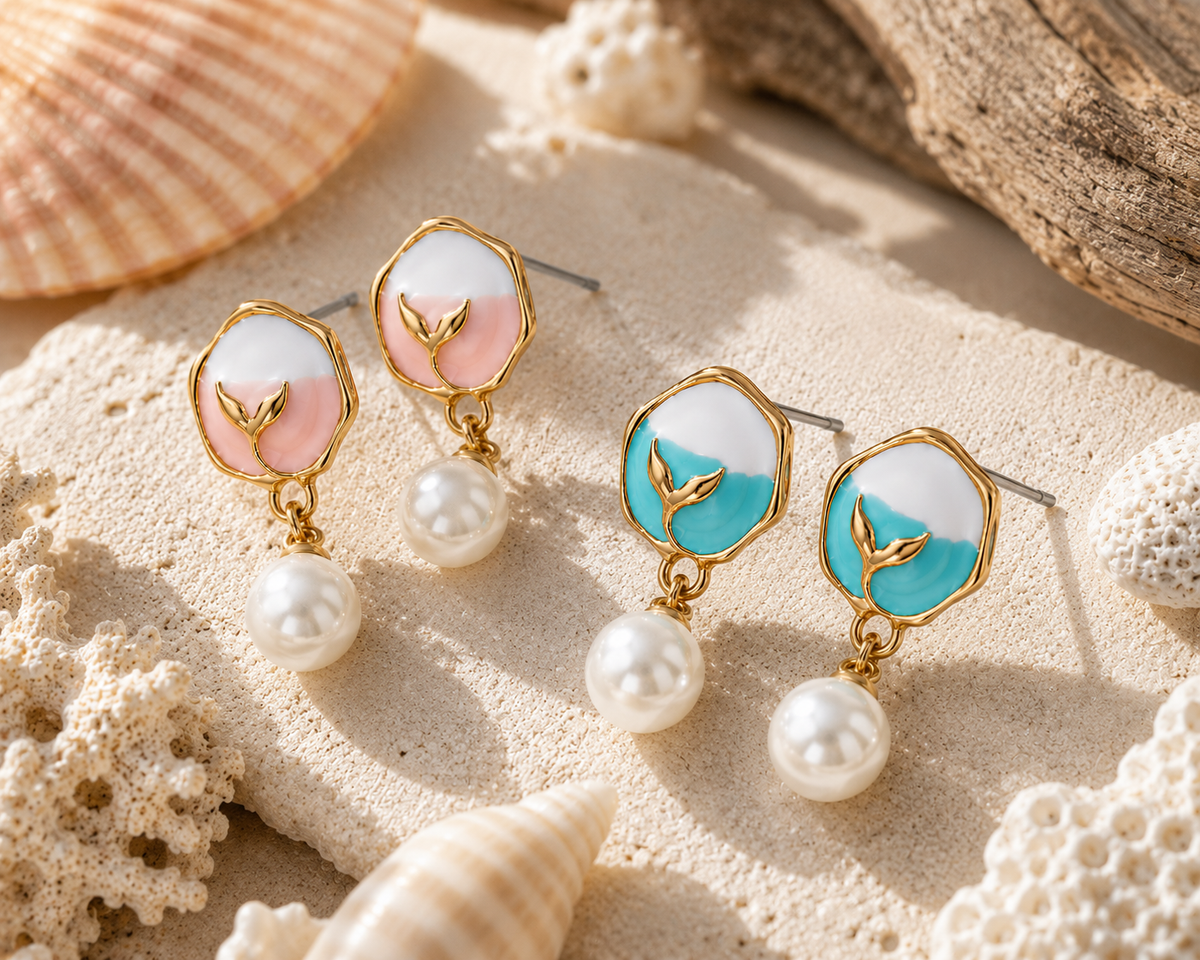 Mermaid's Kiss Pearl Studs