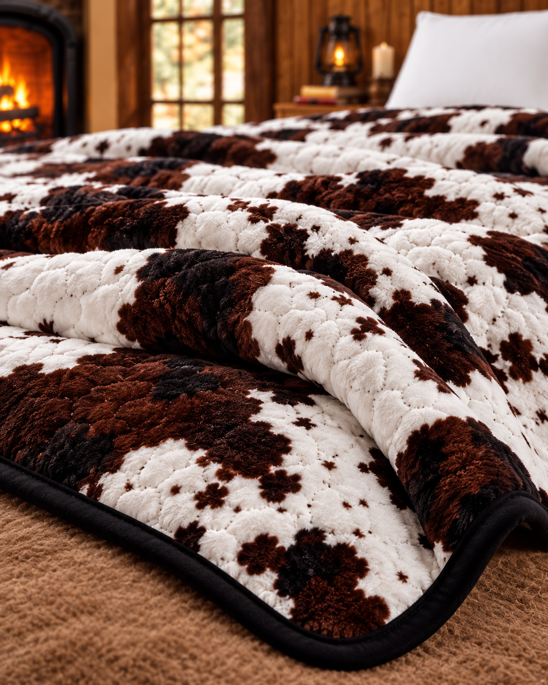 Turquoise Ranch Revival Reversible King Blanket