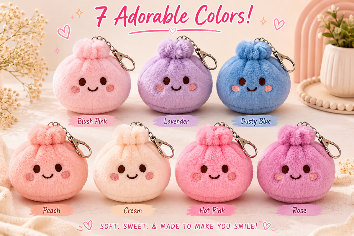 Happy Plush Dumpling Keychain