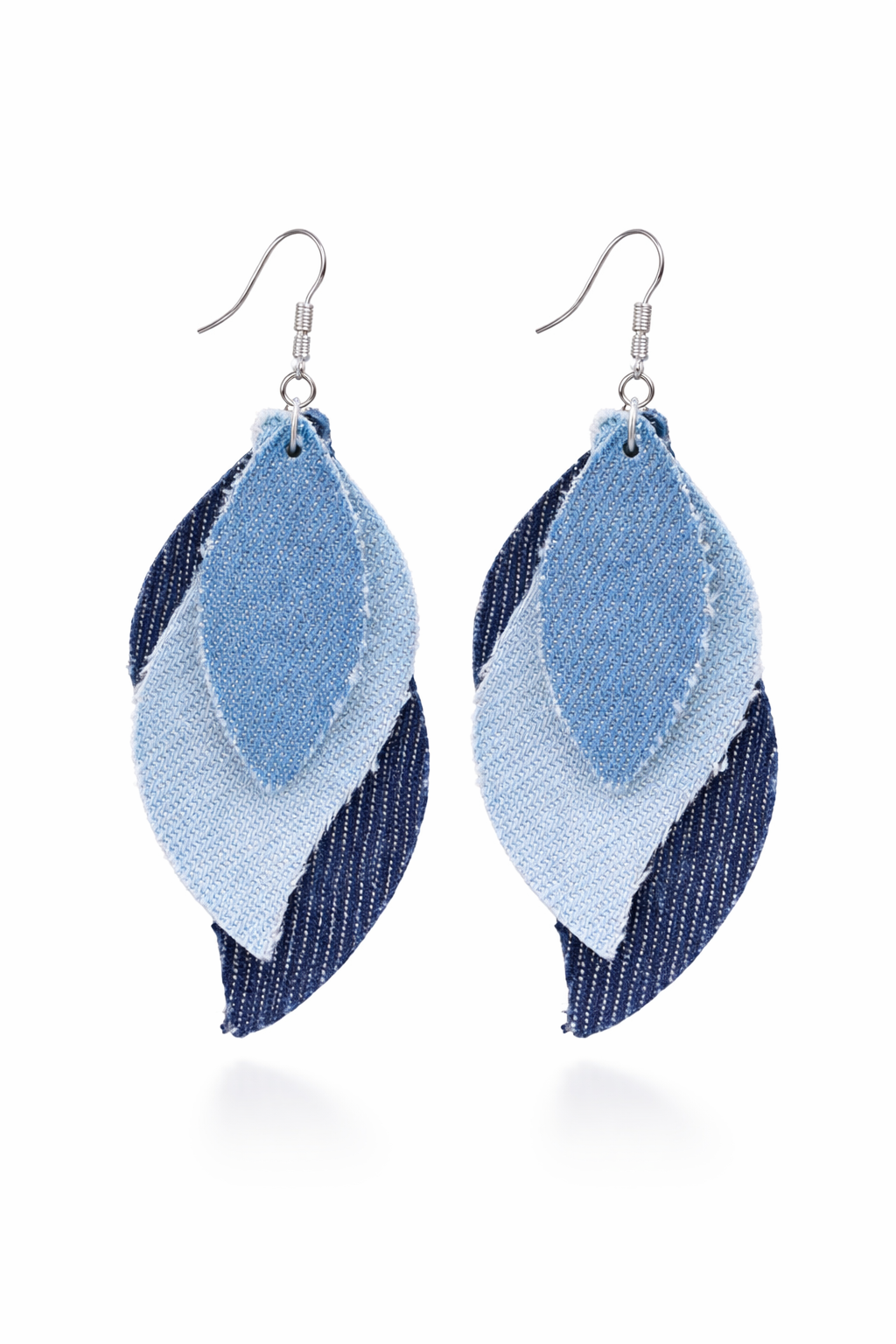 Blue Jean Dream Leaf Earrings