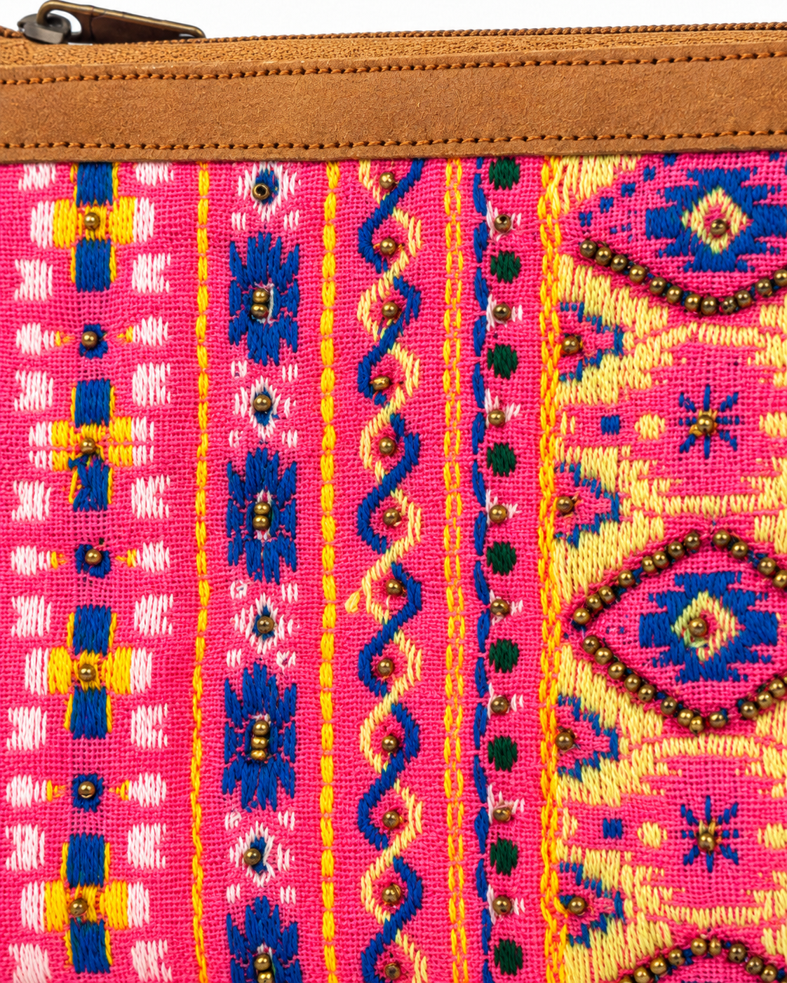 The Santa Fe Pink Embroidered Wristlet