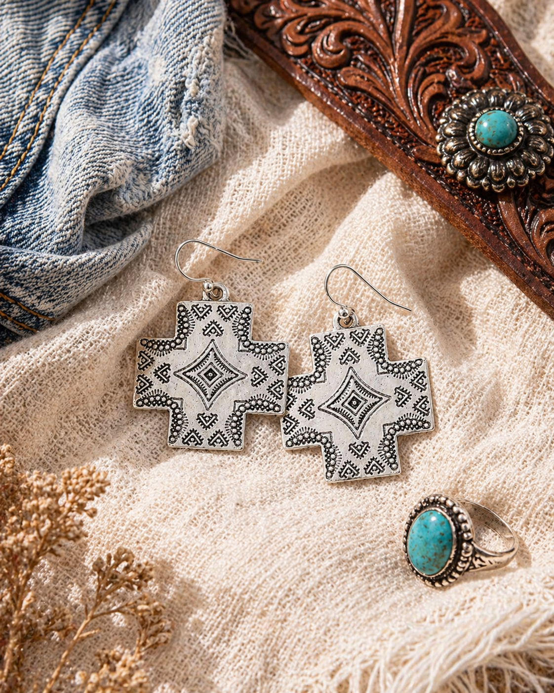 Outlaw Grace Cross Earrings