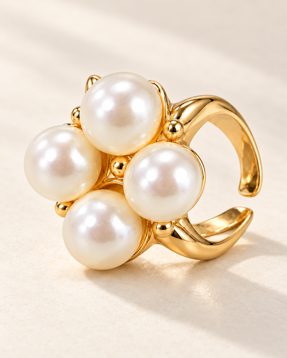 Pearl Society Adjustable Cuff Ring