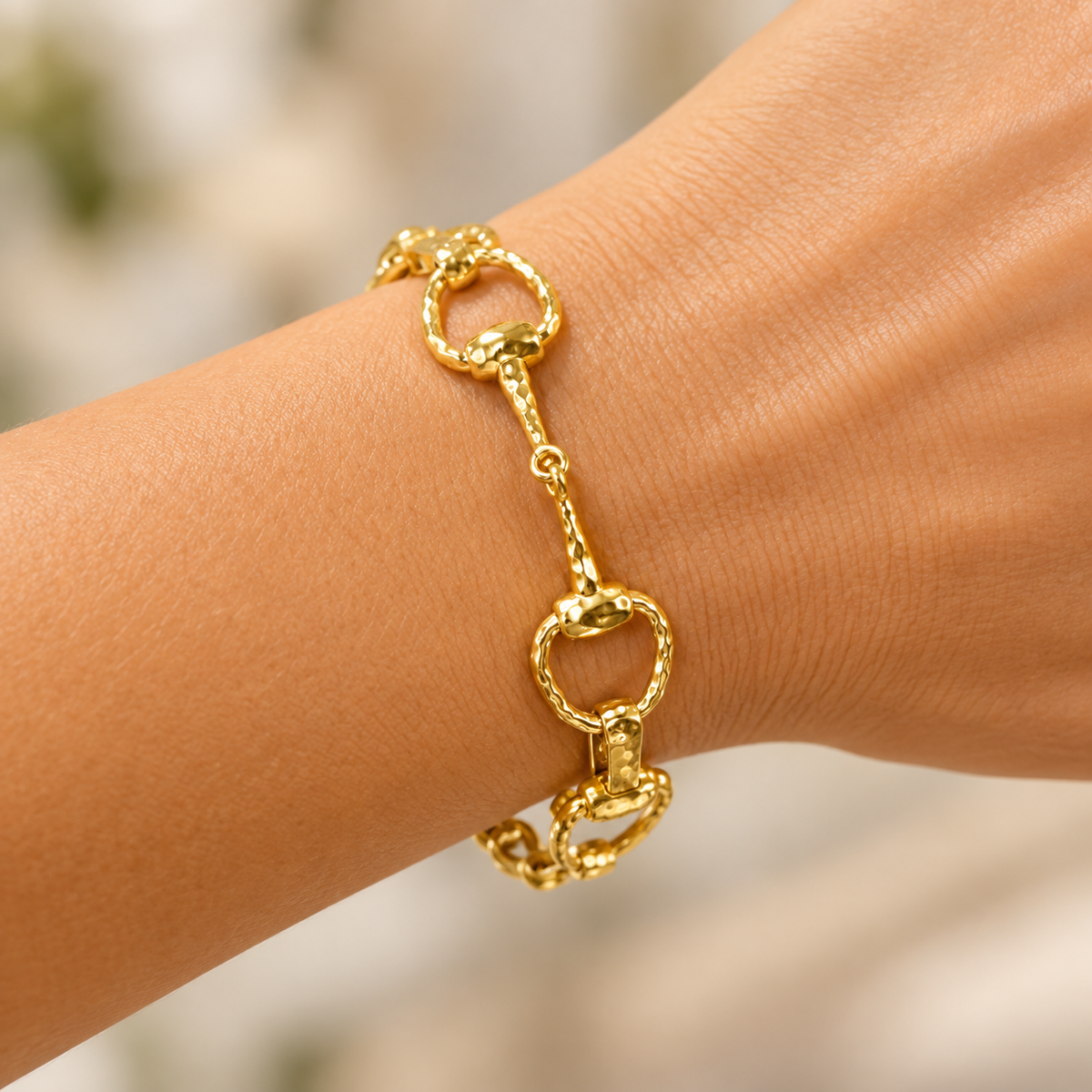 Golden Reins Equestrian Bit Link Bracelet