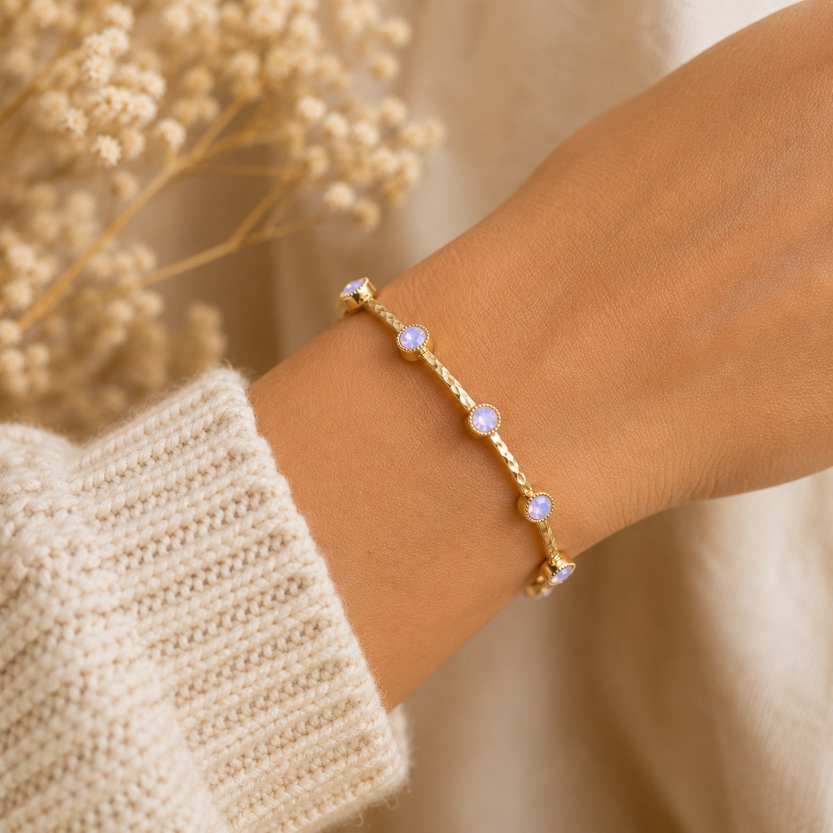 Moonlit Simply Pink Bangle
