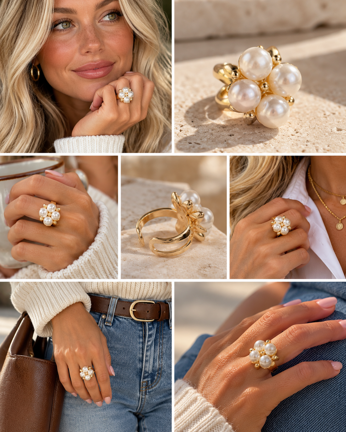 Pearl Society Adjustable Cuff Ring
