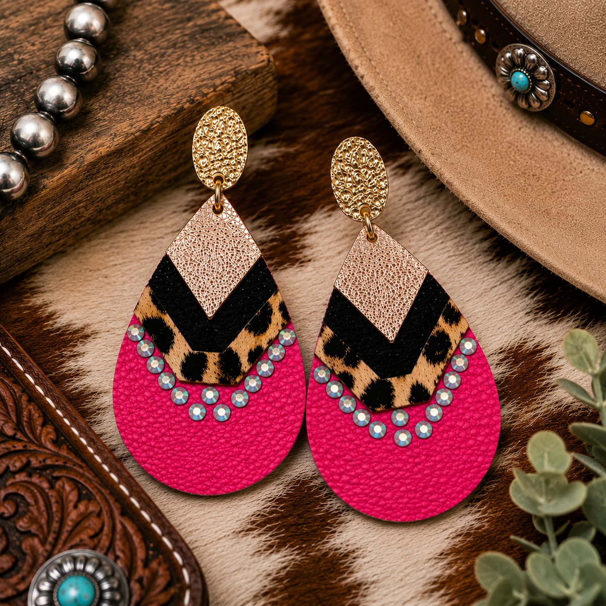 Pink Rodeo Nights Statement Earrings
