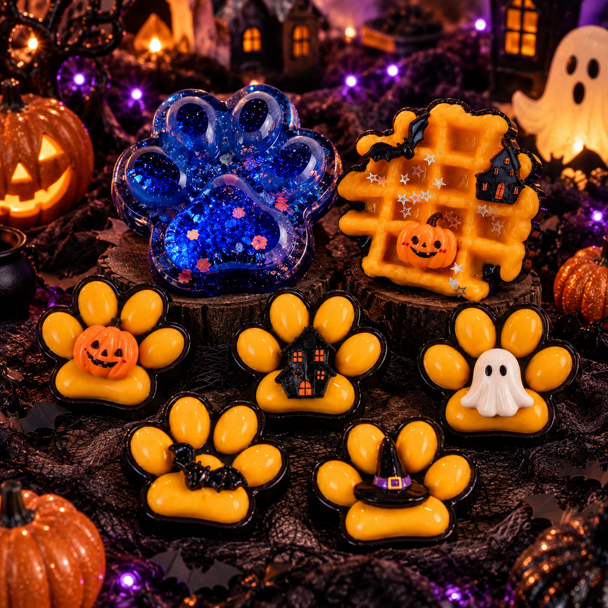Spooky Season Squishies | Halloween Waffles & Creepy Paw Prints