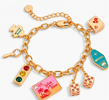 Road Trip Memories Gold Multi-Charm Bracelet | Travel-Inspired Jewelry