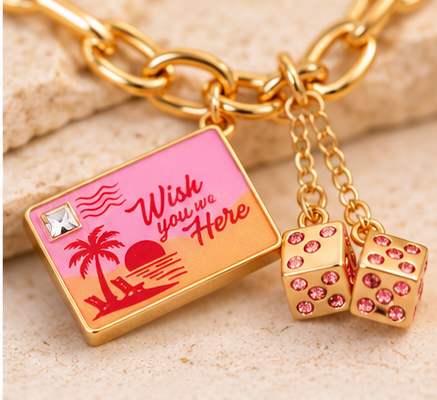 Road Trip Memories Gold Multi-Charm Bracelet | Travel-Inspired Jewelry