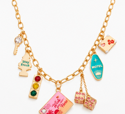 Road Trip Memories Gold Multi-Charm Necklace | Travel-Inspired Jewelry