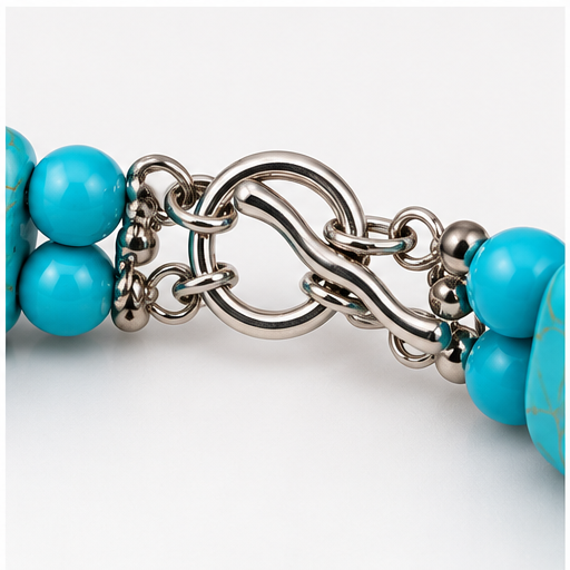 Layered Turquoise Tone Statement Bracelet