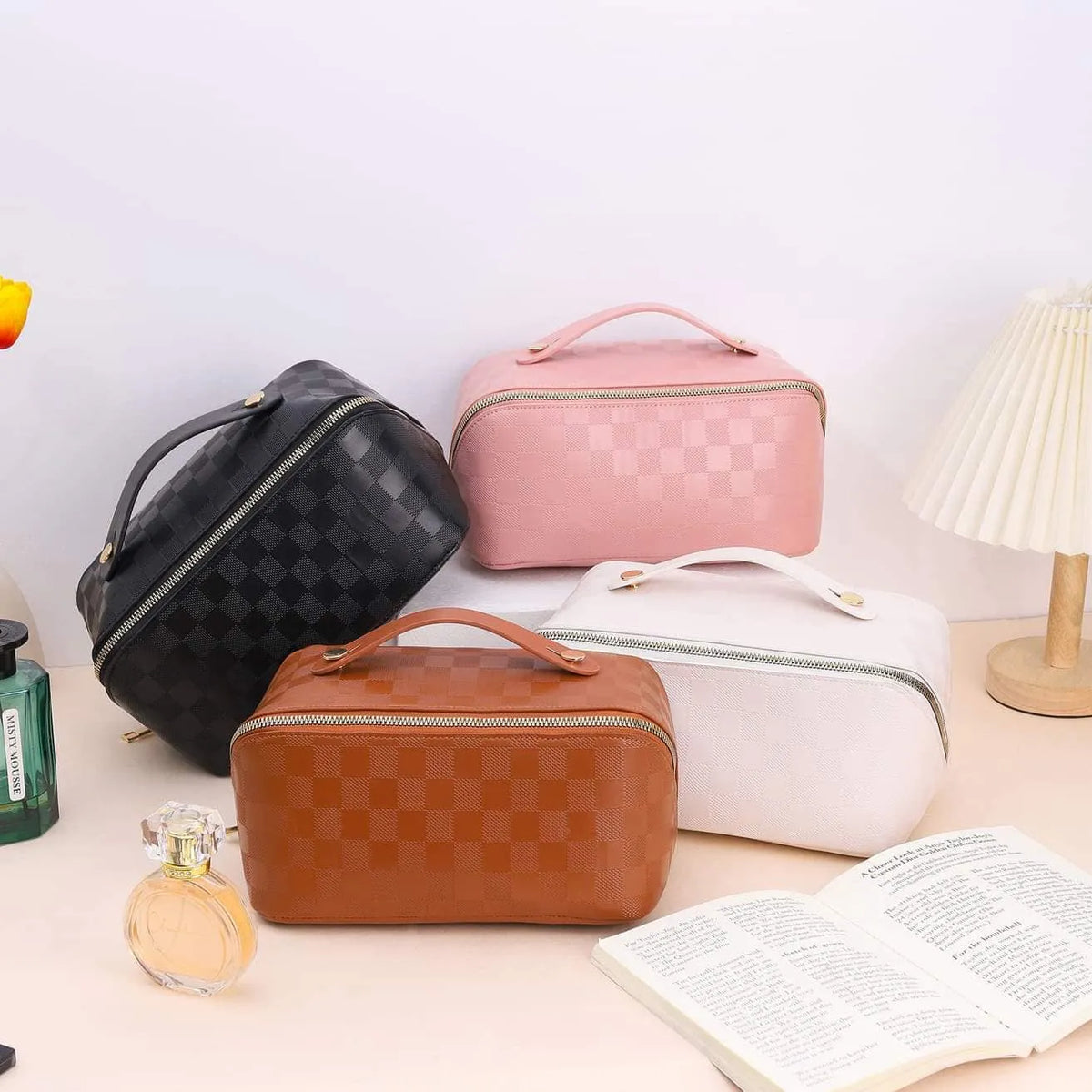 The Perfect Cosmetic Bag In Checkered