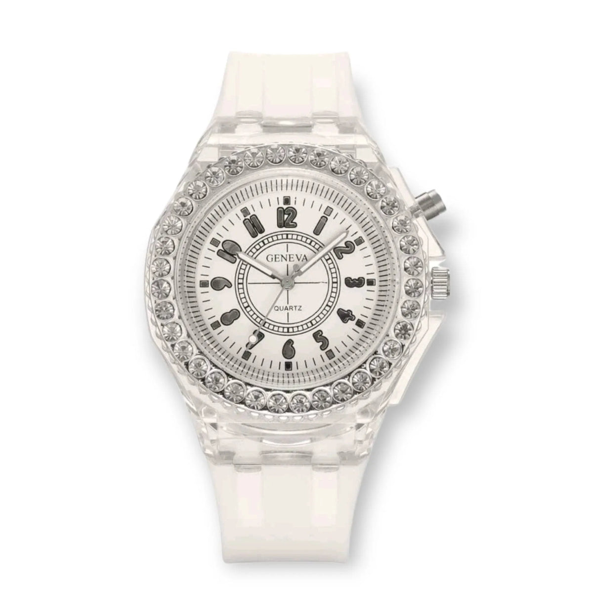 Illuminating Jelly Band Watch Blinged Out - The Bling Barn